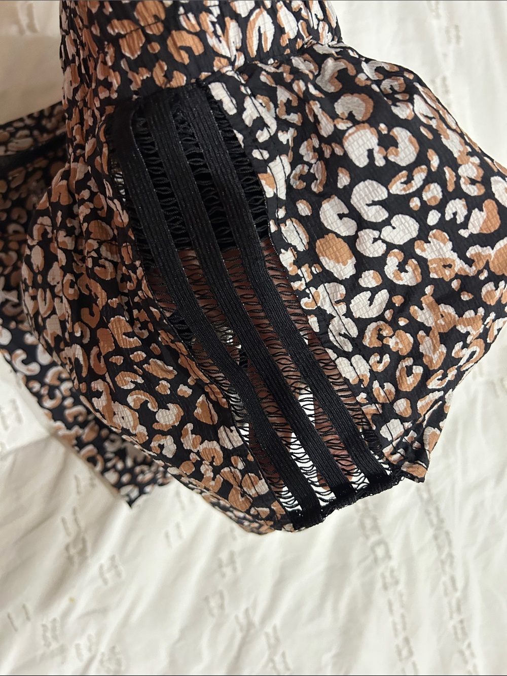 Free People movement High-Waist Leopard Print Athletic Shorts - Black/tan meium - Picture 7 of 11
